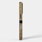 金ゴールドダマスク、リボン、およびグリッター Case-Mate iPhoneケース (裏面 / 右)