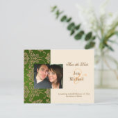 金ゴールドダマスク、日付の保存フォトポストカード、 案内ポストカード (スタンド正面)