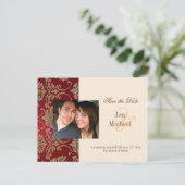 金ゴールドダマスク、日付の保存フォトポストカード、 案内ポストカード (スタンド正面)