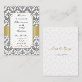 金ゴールドダマスコウェディング披露宴カード エンクロージャーカード (正面/裏面)