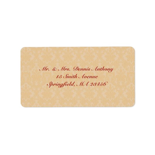 金ゴールドダマスコシッピング住所 シール (正面)