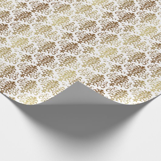 金ゴールドダマスホエレガントリデイクリスマス ラッピングペーパー (角)