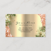 金ゴールドダマスメイクアップアーティストラッシュコーラルピークフローラ 名刺 (裏面)