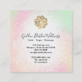 *~*金ゴールドダリアパステルピーチイエローグリーンAP2 スクエア名刺 (裏面)