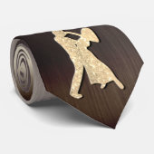 金ゴールドダンサーのシルエット(フェイクグリッター) ネクタイ (ロール)