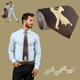 金ゴールドダンサーのシルエット(フェイクグリッター) ネクタイ