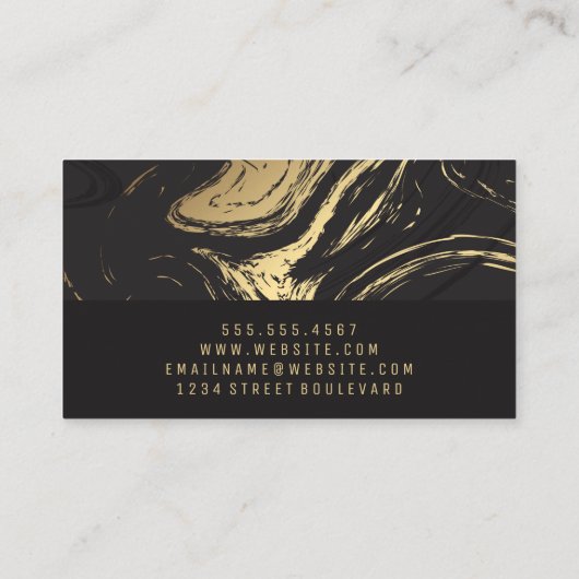 金ゴールドダークグレー大理石 |エグゼクティブシグネチャーシリーズ 名刺 (裏面)