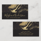 金ゴールドダークグレー大理石 |エグゼクティブシグネチャーシリーズ 名刺 (正面/裏面)