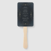 金ゴールドダークネイビーエレガンスダイヤモンドジオデコ結婚ズ ハンドファン (裏面)