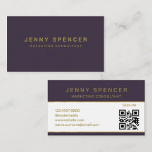 金ゴールドダークパープルミニマルQRコードプロフェッショナル