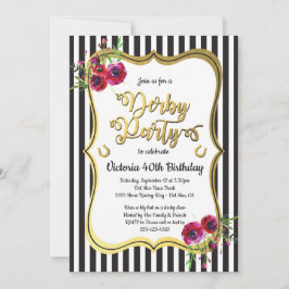金ゴールドダービーテーマの誕生日招待状 招待状