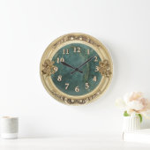 金ゴールドチェルーブとジェイド ラージ壁時計 (ホーム)