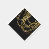 金ゴールドチェーンブラックヒップホップダンスバースデーパーティー スタンダードカクテルナプキン (角)