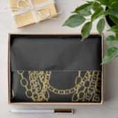 金ゴールドチェーンブラックヒップホップダンスバースデーパーティー 薄葉紙 (ギフト)