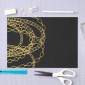 金ゴールドチェーンブラックヒップホップダンスバースデーパーティー 薄葉紙 (クラフト)