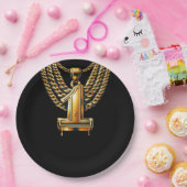 金ゴールドチェーン1ドリップ#1 1歳の誕生日パーティー ペーパープレート (パーティー)