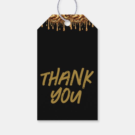 金ゴールドチェーン1 #1ドリップ1誕生日パーティー ギフトタグ (裏面)