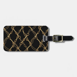 金ゴールドチェーン（黒） かわいらし ラゲッジタグ