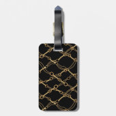 金ゴールドチェーン（黒） かわいらし ラゲッジタグ (裏面縦)