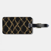 金ゴールドチェーン（黒） かわいらし ラゲッジタグ (裏面横)