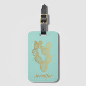 金ゴールドチクチカボドレパーソナライズされた ラゲッジタグ (正面縦)