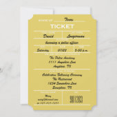 金ゴールドチケット警察の卒業式への招待 招待状 (正面)