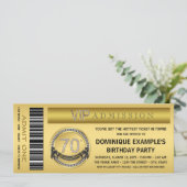 金ゴールドチケットVIP 70thバースデーパーティー 招待状 (スタンド正面)