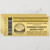 金ゴールドチケットVIP 70thバースデーパーティー 招待状 (正面/裏面)