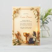 金ゴールドチャイ伝統的スカトリック復活祭ディナー 招待状 (スタンド正面)