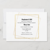 金ゴールドチャペルチャリス木製クロス金ゴールドフレーム女の子 招待状 (裏面)