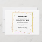 金ゴールドチャリス木製クロスサテン弓ブルーフローラ 招待状 (裏面)