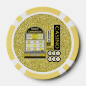 金ゴールドチャンピオンスロットカジノフェイクグリッター ポーカーチップ (裏面)