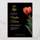 金ゴールドチューリップ結婚式招待状 箔招待状 (正面)