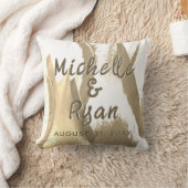 金ゴールドチューリップ花フローラ結婚の形見 クッション (ブランケット)