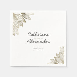 金ゴールドチューリップ |パーソナライズされた結婚s スタンダードカクテルナプキン