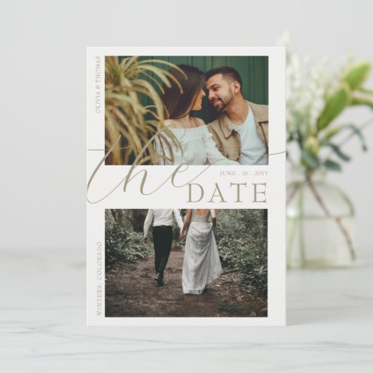 金ゴールドチョイエレガントボホシック写真結婚ズ セーブザデート (スタンド正面)