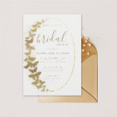 金ゴールドチョイエレガントボホフレームブライダルシャワー 招待状