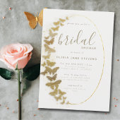 金ゴールドチョイエレガントボホフレームブライダルシャワー 招待状