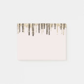 金ゴールドチョコレートアイスクリームグリッタードリップ誕生日 ポストイット (正面)