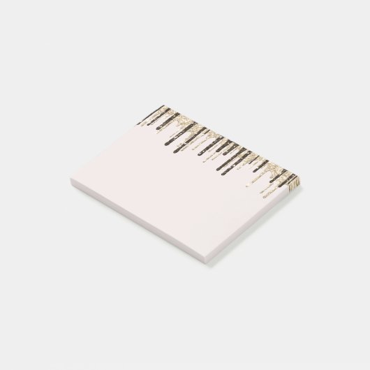 金ゴールドチョコレートアイスクリームグリッタードリップ誕生日 ポストイット (アングル)