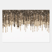 金ゴールドチョコレートアイスクリームグリッタードリップ誕生日 ラッピングペーパーシート (正面2)