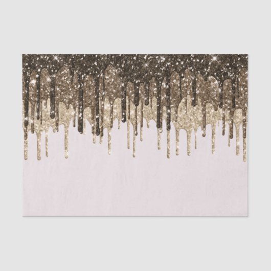 金ゴールドチョコレートアイスクリームグリッタードリップ誕生日 薄葉紙 (正面)