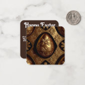 金ゴールドチョコレート卵,イースターのグリーティングカード ノートカード (正面/裏面インサイチュ)