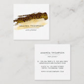 金ゴールドチーターのスキンブラシストローク スクエア名刺 (正面/裏面)