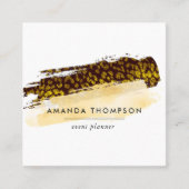 金ゴールドチーターのスキンブラシストローク スクエア名刺 (正面)