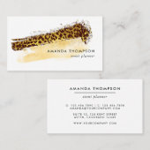 金ゴールドチーターのスキンブラシストローク 名刺 (正面/裏面)