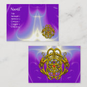 金ゴールドツイン・ドラゴン/紫の光波 名刺 (正面/裏面)