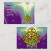 金ゴールドツインDRAGONS /紫の緑のライトウェーブ 名刺 (正面/裏面)