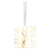 金ゴールドツモダンリーシルエット白ミニマルデザイン キューブオーナメント (右)