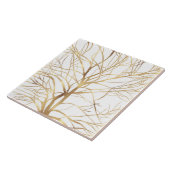 金ゴールドツモダンリーシルエット白ミニマルデザイン タイル (側面)